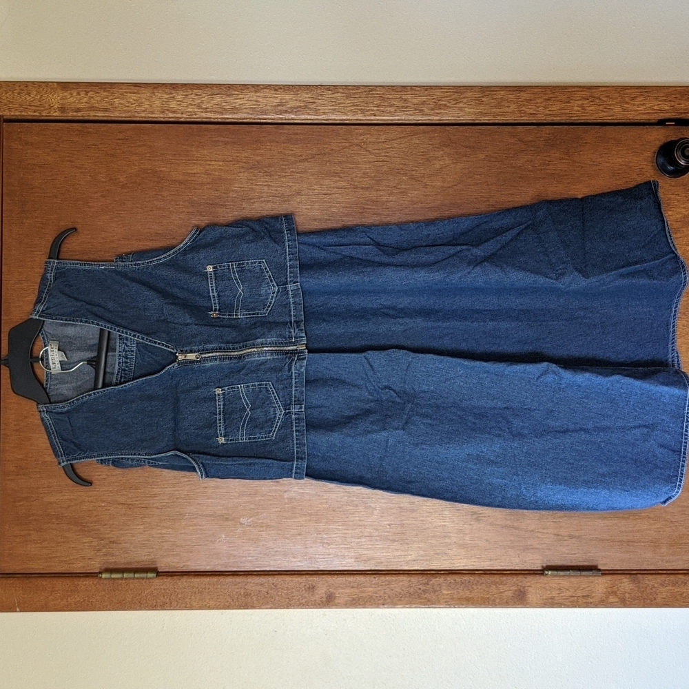 Vintage denim vest and skirt set